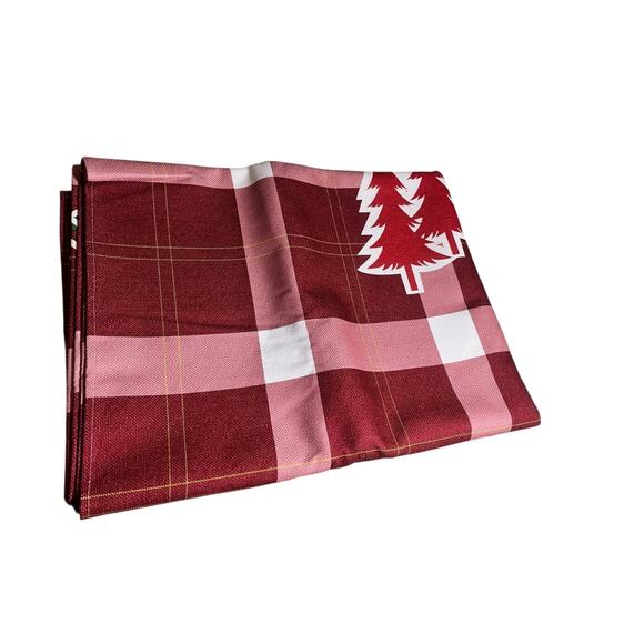 Christmas Tablecloth Red & White Plaid w/ Snowflakes, Trees... 70x54 - Picture 5 of 8